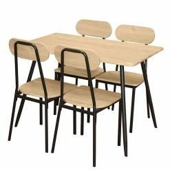 Table à Manger Et 4 Chaises Pieds Métal Noir Friends