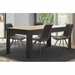 Table à Manger 160 Cm Coloris Noir Et Bois Wiva -Ledepot-bailleul Soldes Magasin table a manger lodz 160cm 2