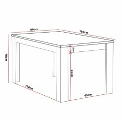 Table à Manger 160 Cm Coloris Noir Et Bois Wiva -Ledepot-bailleul Soldes Magasin table a manger lodz 160cm 3