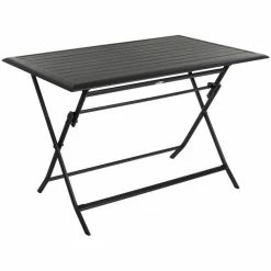Table Alu Pliante Azua 4 Places Graphite Hespéride