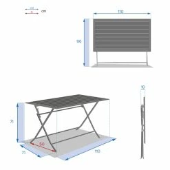 Table Alu Pliante Azua 4 Places Graphite Hespéride -Ledepot-bailleul Soldes Magasin table aluminium azua 4 places graphite hesperide 4