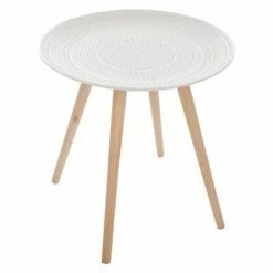 Table Basse Ronde Mileo Blanc Atmosphera