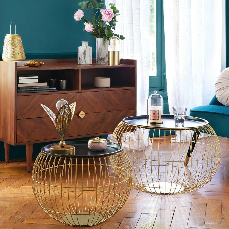 Table Basse X2 Métal Doré Alya Atmosphera 4 Table Basse X2 Métal Doré Alya Atmosphera – Image 2