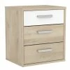 Demeyere Table De Chevet 3 Tiroirs Naturel Et Blanc Santorini -Ledepot-bailleul Soldes Magasin table de chevet 3 tiroirs naturel et blanc santorini