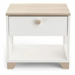 Demeyere Table De Chevet Izzy 1 Tiroir Blanc Et Bois -Ledepot-bailleul Soldes Magasin table de chevet izzy 1 tiroir blanc bois 2
