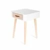 Table De Chevet Pieds Bois 1 Tiroir Blanc -Ledepot-bailleul Soldes Magasin table de chevet pieds bois 1 tiroir blanc
