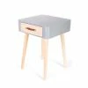 Table De Chevet Pieds Bois 1 Tiroir Gris -Ledepot-bailleul Soldes Magasin table de chevet pieds bois tiroir gris