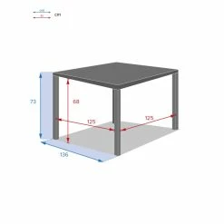 Table Carrée Fixe Piazza 8 P. Graphite Hespéride -Ledepot-bailleul Soldes Magasin table fixe carree piazza coloris noir graphite hesperide 3