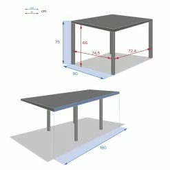 Table Piazza Extensible 8 Personnes Anthracite/graphite -Ledepot-bailleul Soldes Magasin table piazza extensible 8 personnes anthracite graphite 4
