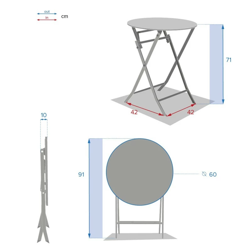 Table Ronde Pliante Greensboro 2p Ocre Hespéride 6 Table Ronde Pliante Greensboro 2p Ocre Hespéride – Image 4