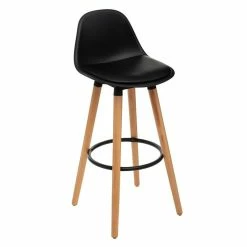 Tabouret Bar Maxon Simili Noir Atmosphera