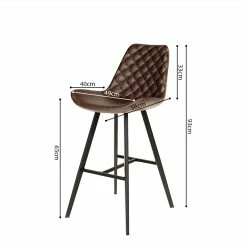 Tabouret De Bar Bas Alicante PU Brun Foncé -Ledepot-bailleul Soldes Magasin tabouret de bar bas alicante pu brun fonce 3