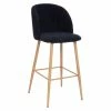 Tabouret De Bar Bleu Encre Céleste Pieds Effet Bois Atmosphera -Ledepot-bailleul Soldes Magasin tabouret de bar bleu encre celeste pieds effet bois atmosphera