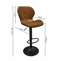 Tabouret De Bar Malaga PU Cognac -Ledepot-bailleul Soldes Magasin tabouret de bar malaga pu cognac 3