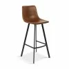Tabouret De Bar Ozan PU Cognac -Ledepot-bailleul Soldes Magasin tabouret de bar ozan pu cognac