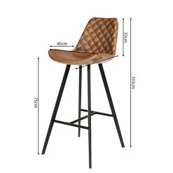 Tabouret De Bar Palmas PU Cognac -Ledepot-bailleul Soldes Magasin tabouret de bar palmas pu cognac 3