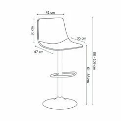 Tabouret De Bar Réglable Trevi PU Cognac -Ledepot-bailleul Soldes Magasin tabouret de bar reglable trevi pu cognac 4