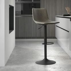 Tabouret De Bar Réglable Trevi PU Gris 9 Tabouret De Bar Réglable Trevi PU Gris -Ledepot-bailleul Soldes Magasin tabouret de bar reglable trevi pu gris 1 2