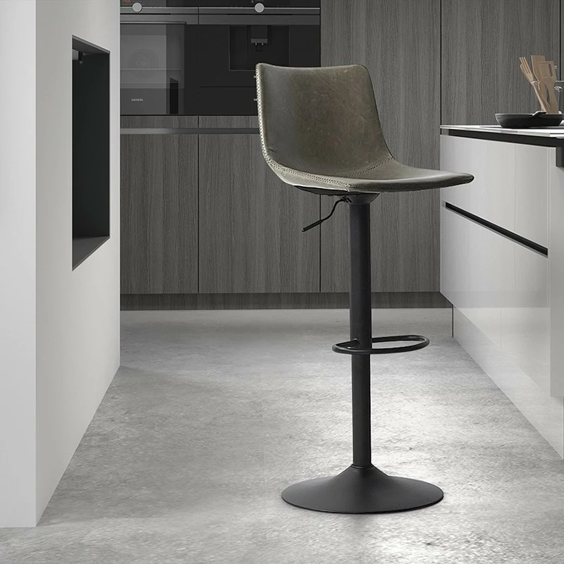 Tabouret De Bar Réglable Trevi PU Gris 5 Tabouret De Bar Réglable Trevi PU Gris – Image 3