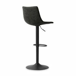 Tabouret De Bar Réglable Trevi PU Noir -Ledepot-bailleul Soldes Magasin tabouret de bar reglable trevi pu noir 2