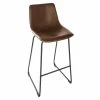 Tabouret De Bar Simili Marron Lois Atmosphera -Ledepot-bailleul Soldes Magasin tabouret de bar smili marron lois atmosphera