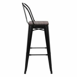 Tabouret De Bar Oscar Orme Antique Et Noir -Ledepot-bailleul Soldes Magasin tabouret de bar victoria orme antique et noir 2