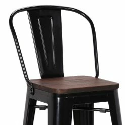 Tabouret De Bar Oscar Orme Antique Et Noir -Ledepot-bailleul Soldes Magasin tabouret de bar victoria orme antique et noir 4
