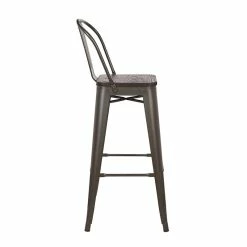 Tabouret De Bar Oscar Orme Antique Et Gris -Ledepot-bailleul Soldes Magasin tabouret de bar victoria orme antique gris 2