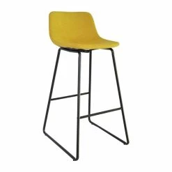 Tabouret Haut Cholo Tissu Jaune