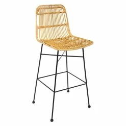 Tabouret Haut Kubu Rotin Métal Atmosphera