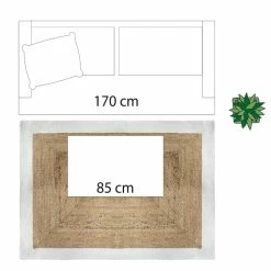 Tapis Jute Naturel Bord Blanc 120x170 Atmosphera -Ledepot-bailleul Soldes Magasin tapis jute naturel bord blanc 120x170 atmosphera 2