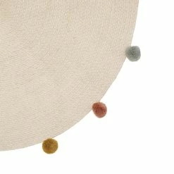 Tapis Rond D90 à Pompons Arlequin Atmosphera -Ledepot-bailleul Soldes Magasin tapis rond d90 a pompons arlequin atmosphera 1