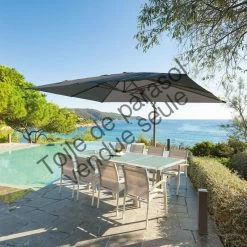 Toile Rempl. Rectangulaire En Oléfine Anthracite Eléa Hespéride -Ledepot-bailleul Soldes Magasin toile remplacement rectangulaire anthracite pour parasol elea hesperide 3