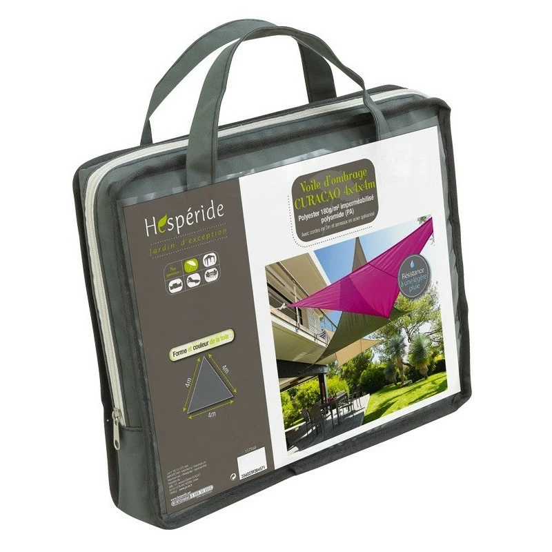 Toile Solaire 4x4x4m Curacao Gris Hespéride 6 Toile Solaire 4x4x4m Curacao Gris Hespéride – Image 4