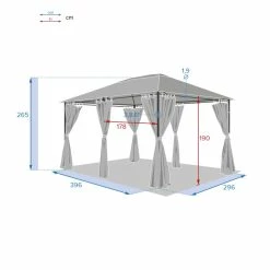 Tonnelle 3x4 M Santorini Gris Ardoise Hespéride -Ledepot-bailleul Soldes Magasin tonnelle hesperide santorini gris 4
