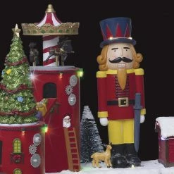 Village De Noël Animé, Lumineux Et Musical Atelier Du Père Noël -Ledepot-bailleul Soldes Magasin village de noel anime lumineux et musical atelier du pere noel 1 1