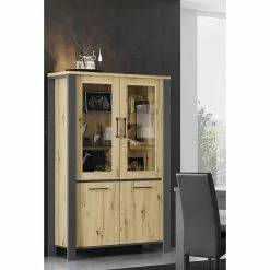 Vitrine 2 Portes + 2 Portes Vitrées LED Eden