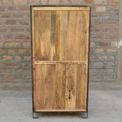 Vitrine 2 Portes 4 Niveaux Manguier -Ledepot-bailleul Soldes Magasin vitrine 2 portes 4 niveaux manguier 2