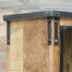 Vitrine 2 Portes Bois De Manguier Et Métal -Ledepot-bailleul Soldes Magasin vitrine 2 portes bois de manguier et metal 1 4