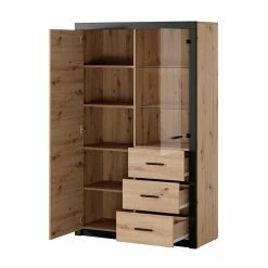 Vitrine 2 Portes Naturel Et Noir Brussel 8 Vitrine 2 Portes Naturel Et Noir Brussel -Ledepot-bailleul Soldes Magasin vitrine 2 portes naturel et noir bruges 2