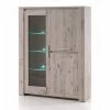 Vitrine 3 Portes LED Coloris Bois Clair Warschau -Ledepot-bailleul Soldes Magasin vitrine 3 portes led coloris bois clair warschau