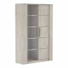 Demeyere Vitrine LED 2 Portes CANNES Chêne Champagne/béton Clair -Ledepot-bailleul Soldes Magasin vitrine led 2 portes cannes chene champagne beton clair